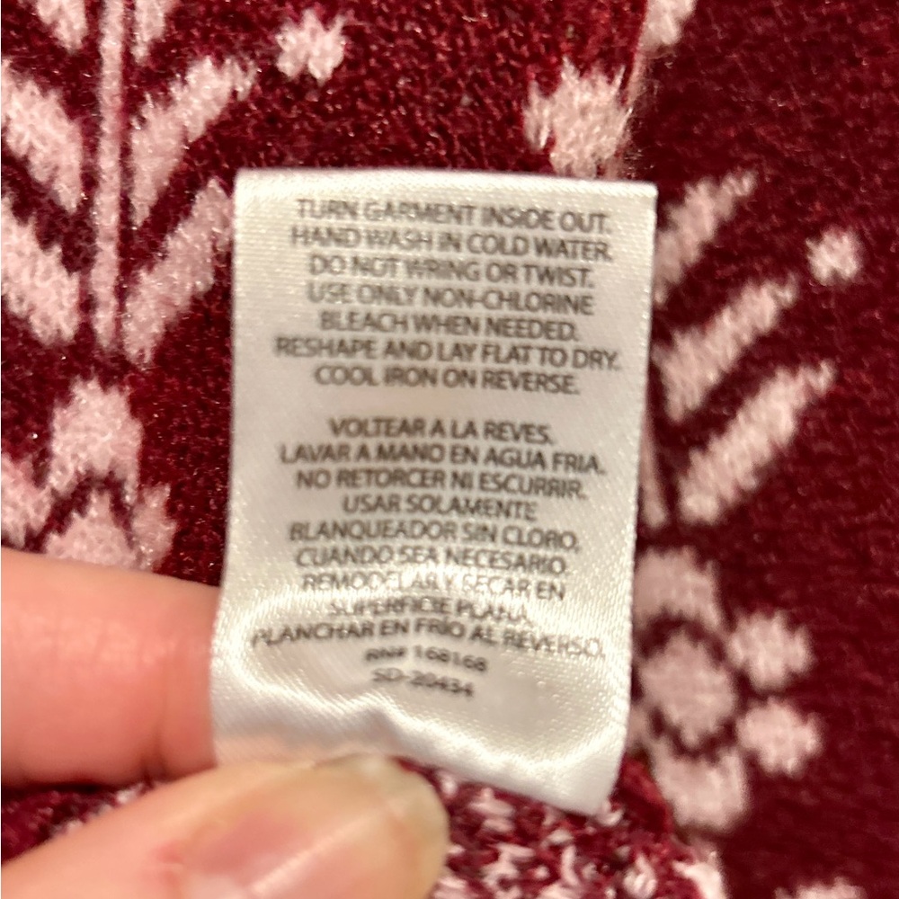 NWT Love Knits NYC Women's Cardigan Burgundy Patterned Sweater M - Picture 5 of 7